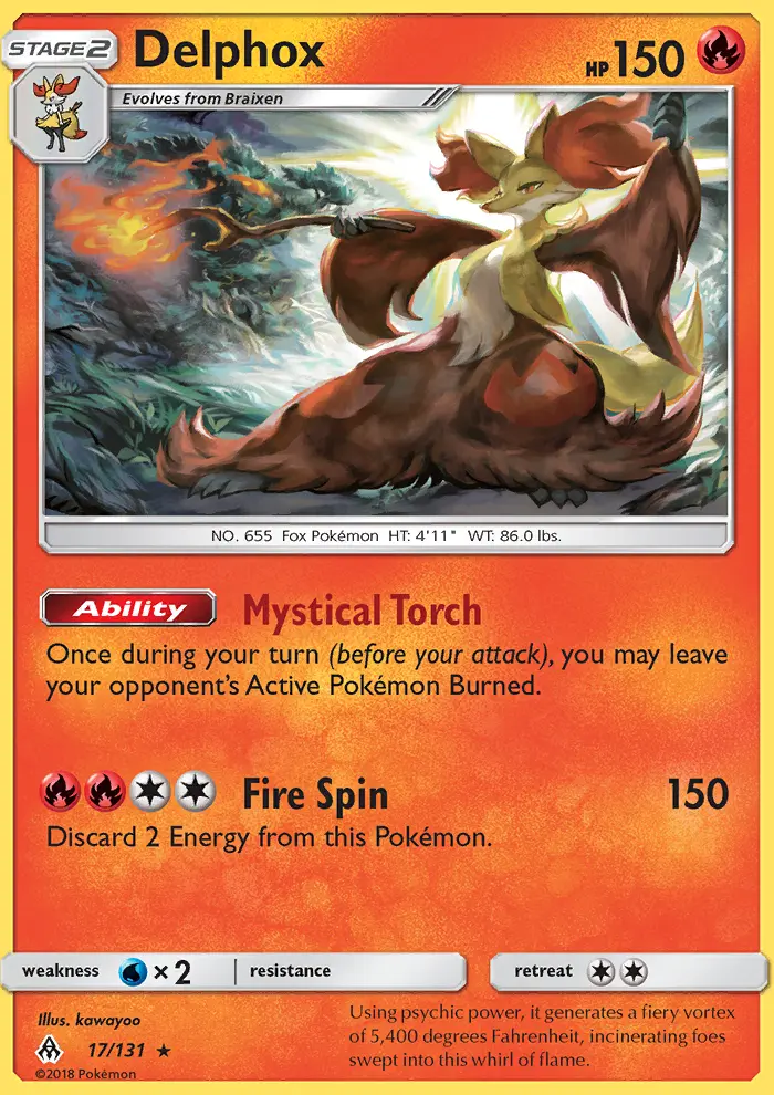 Delphox 17 — Forbidden Light 17, Holofoil finish