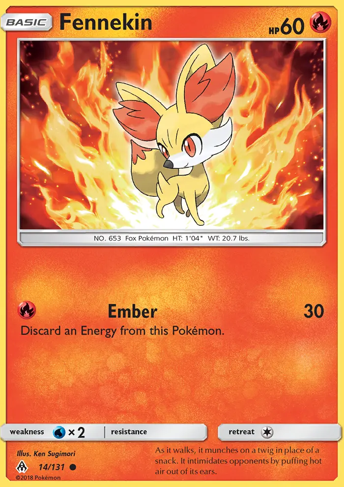 Fennekin 14 card from Forbidden Light