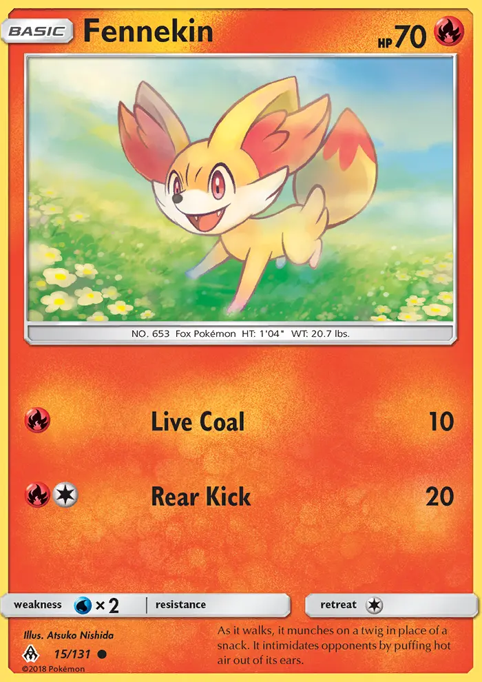 Fennekin 15 card from Forbidden Light