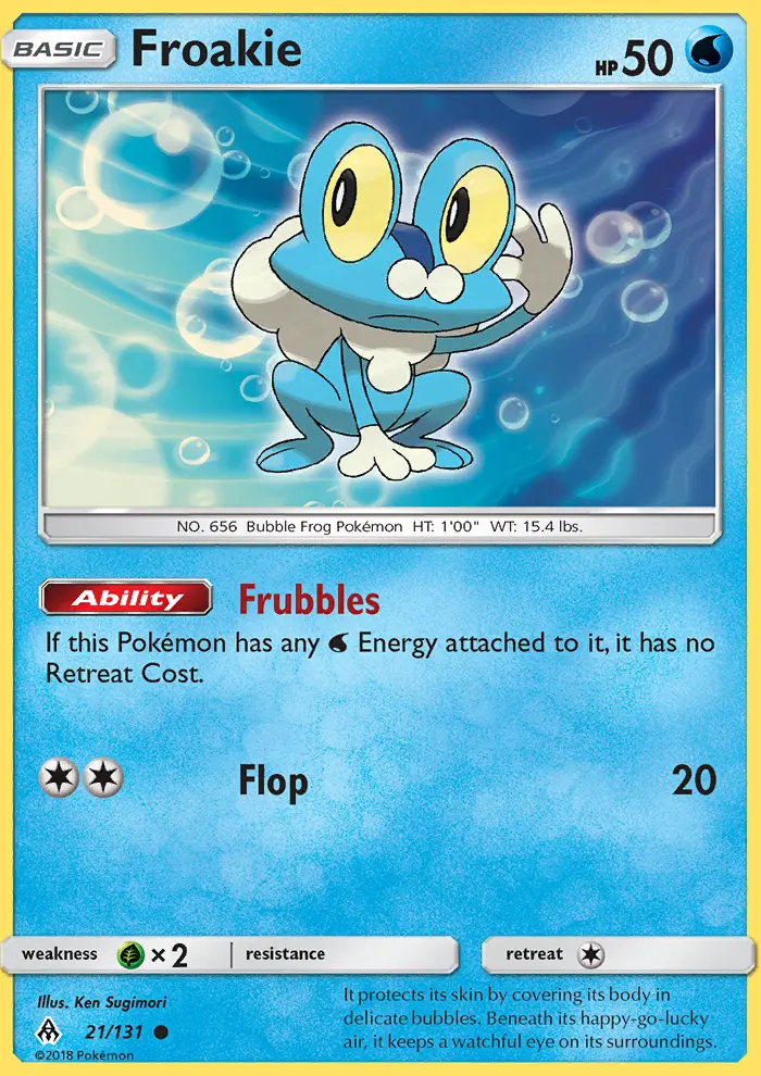 Froakie 21 card from Forbidden Light