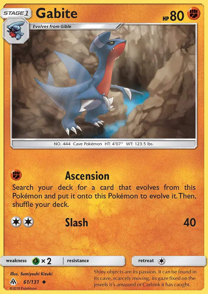 Gabite 61 card from Forbidden Light