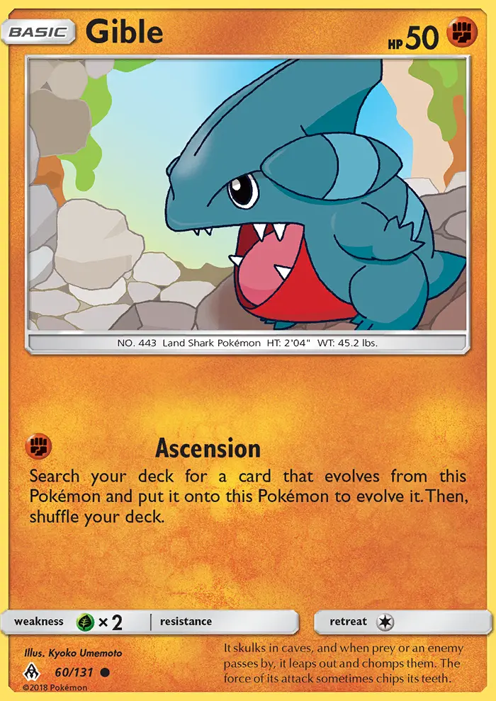 Gible 60 card from Forbidden Light