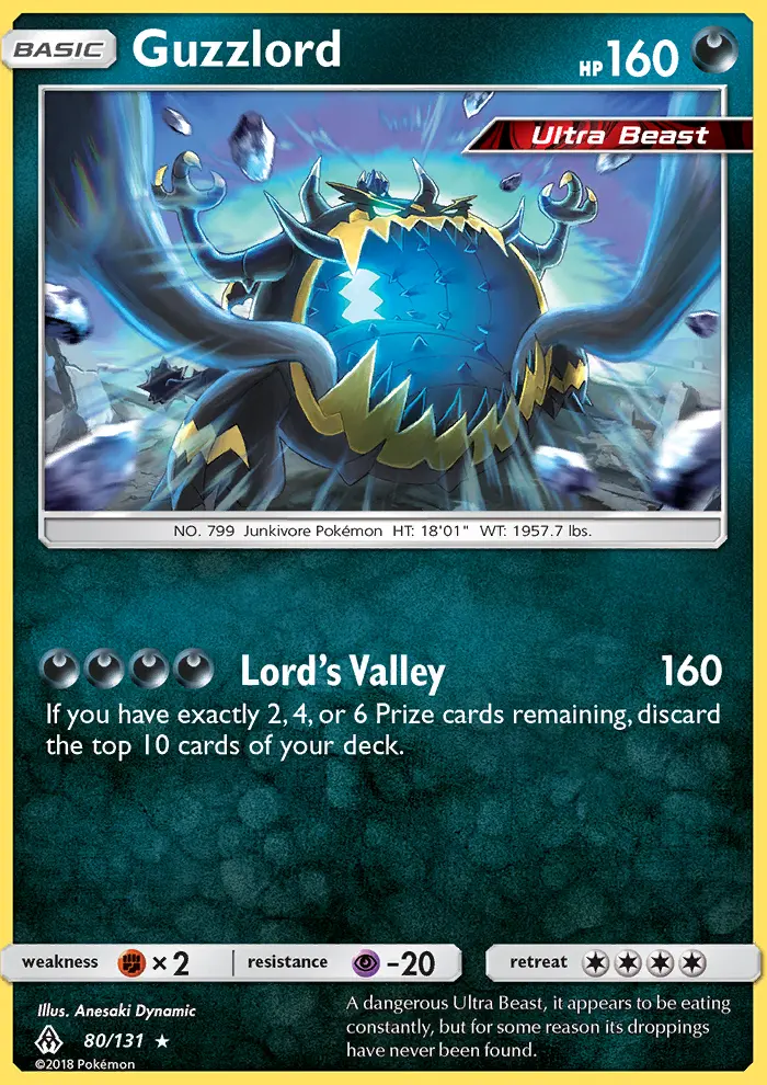 Guzzlord 80 card from Forbidden Light