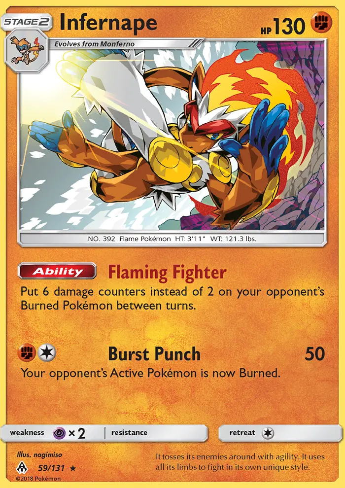 Infernape 59 — Forbidden Light 59, Holofoil finish