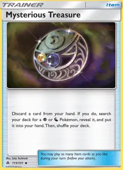 Mysterious Treasure 113a — shown as an example of the Reverse Holofoil finish