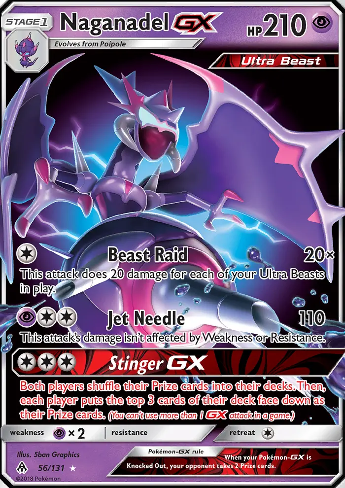 Naganadel-GX 56 card from Forbidden Light