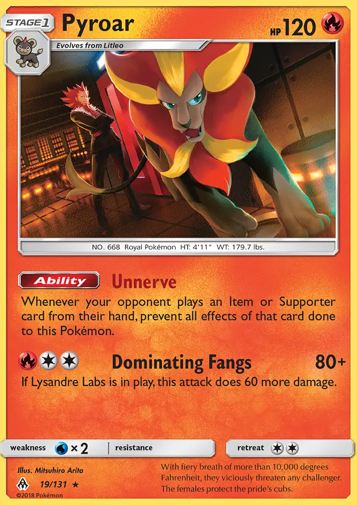 Pyroar 19 — Forbidden Light 19, Holofoil finish