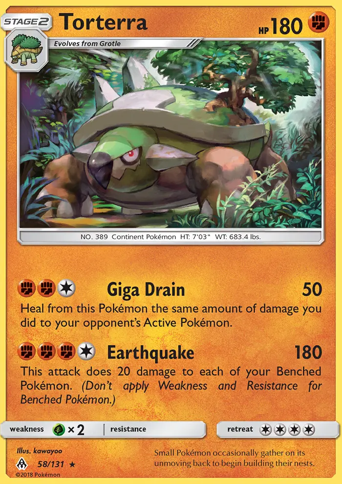 Torterra 58 card from Forbidden Light