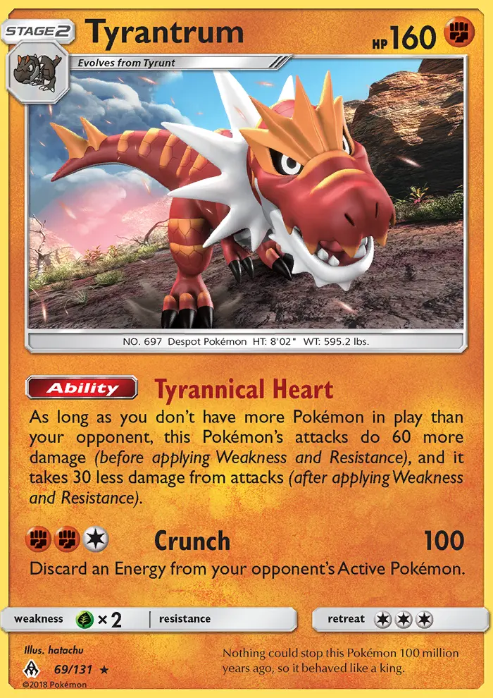Tyrantrum 69 — Forbidden Light 69, Holofoil finish