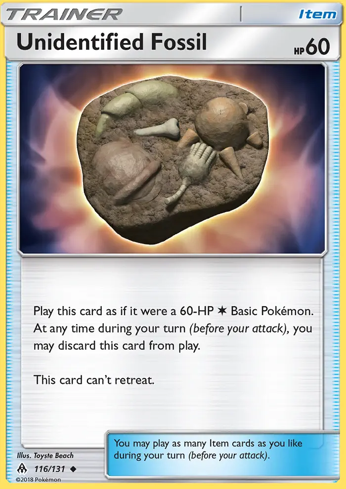 Unidentified Fossil 116 card from Forbidden Light