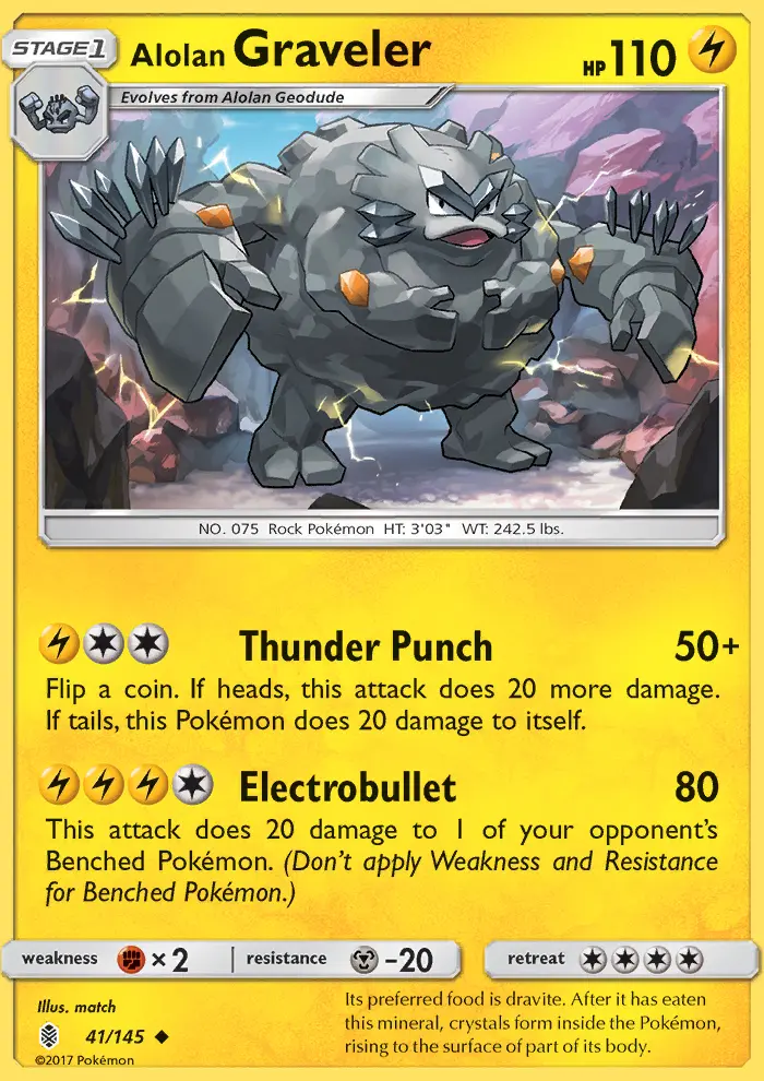 Alolan Graveler 41 card from Guardians Rising