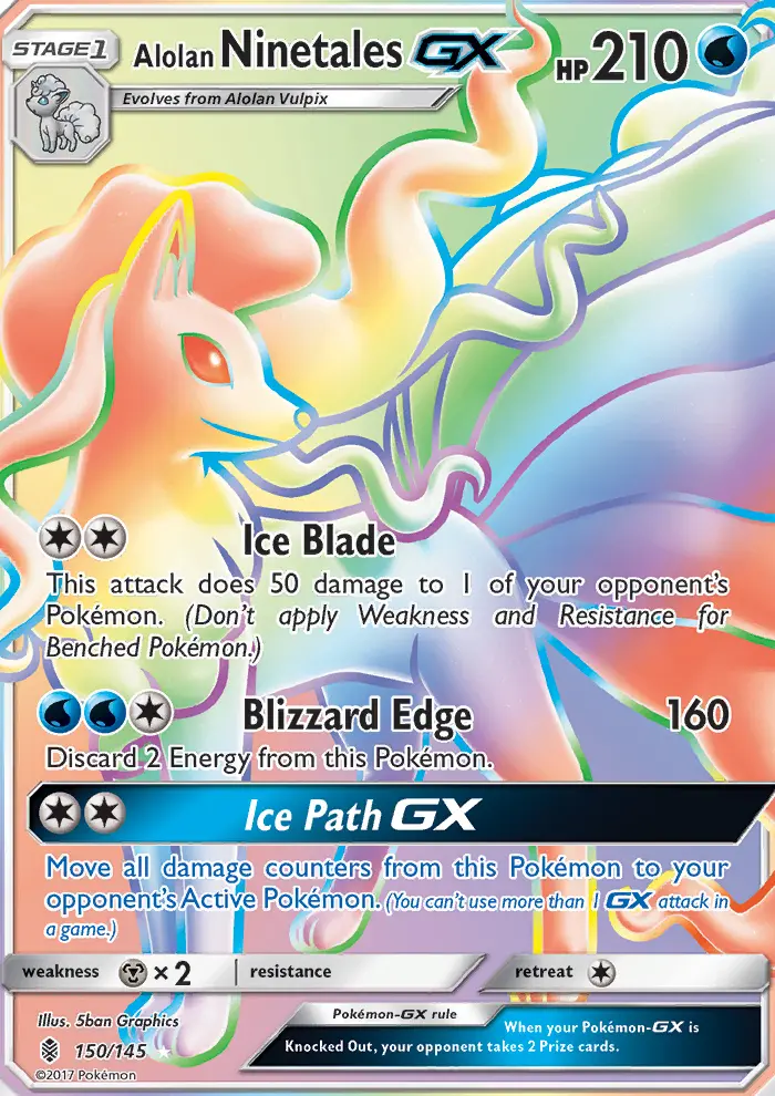 Alolan Ninetales-GX 150 card from Guardians Rising