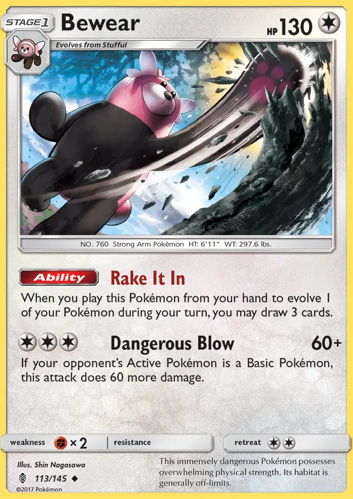 Bewear 113 card from Guardians Rising