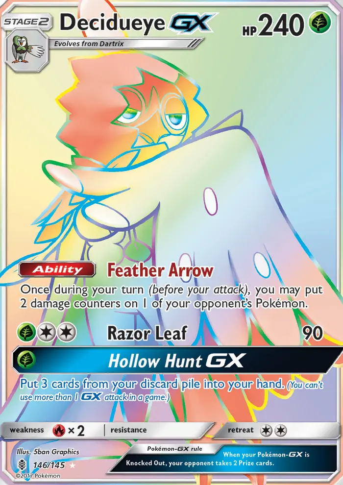 Decidueye-GX 146 — Guardians Rising 146, Holofoil finish