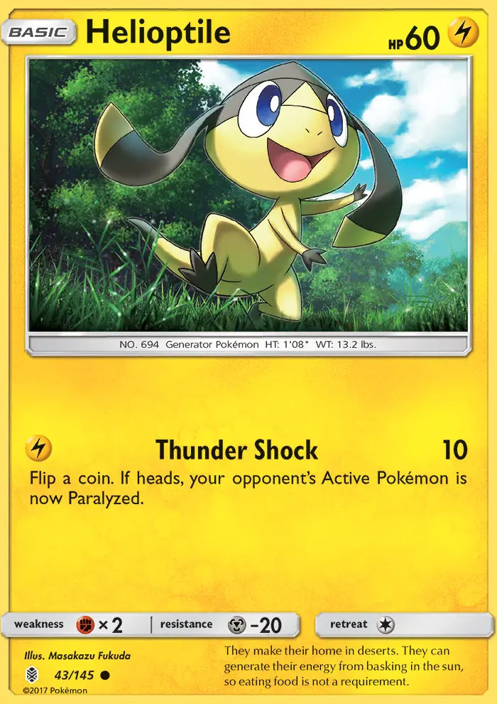 Helioptile 43 card from Guardians Rising