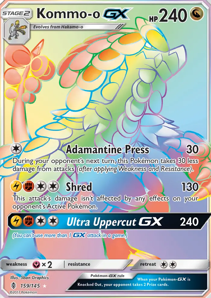 Kommo-o-GX 159 card from Guardians Rising