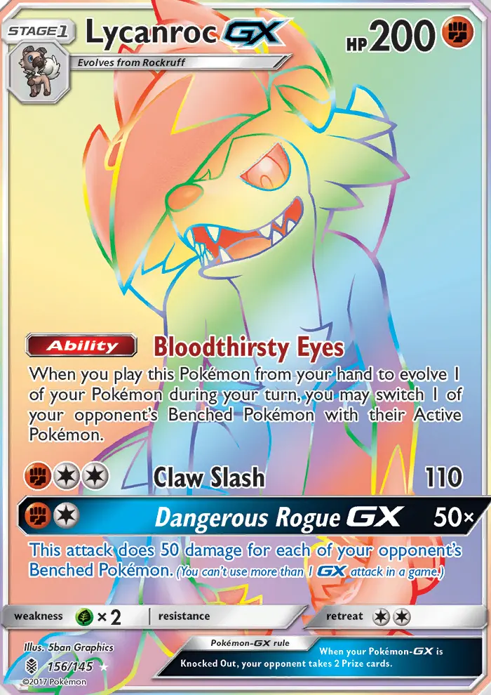 Lycanroc-GX 156 — Guardians Rising 156, Holofoil finish