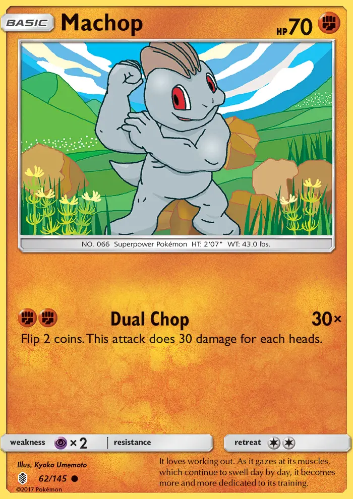 Machop 62 card from Guardians Rising