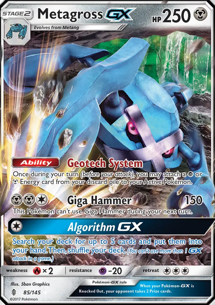 Metagross-GX 85 — Guardians Rising 85, Holofoil finish
