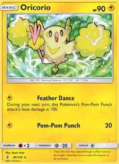 Oricorio 46 — shown as an example of the Reverse Holofoil finish