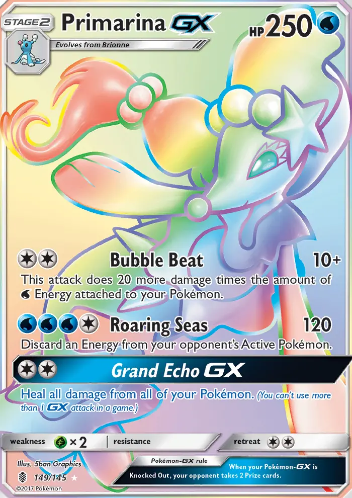 Primarina-GX 149 card from Guardians Rising