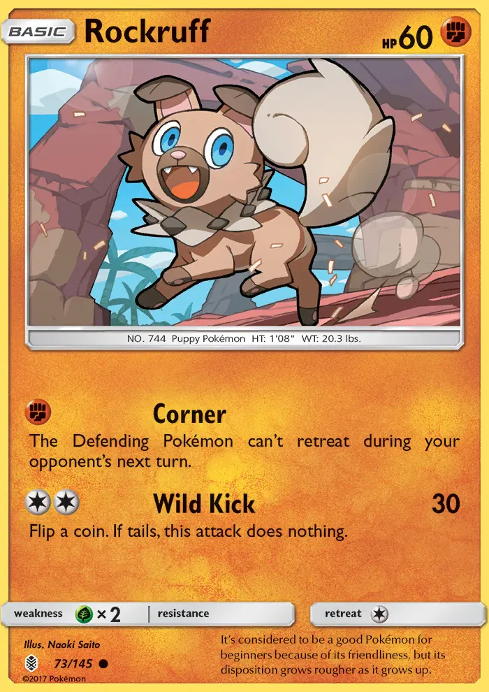Rockruff 73 card from Guardians Rising