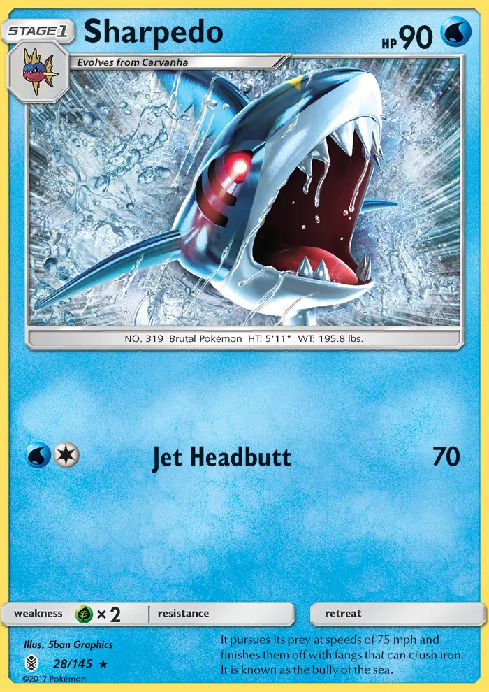 Sharpedo 28 card from Guardians Rising