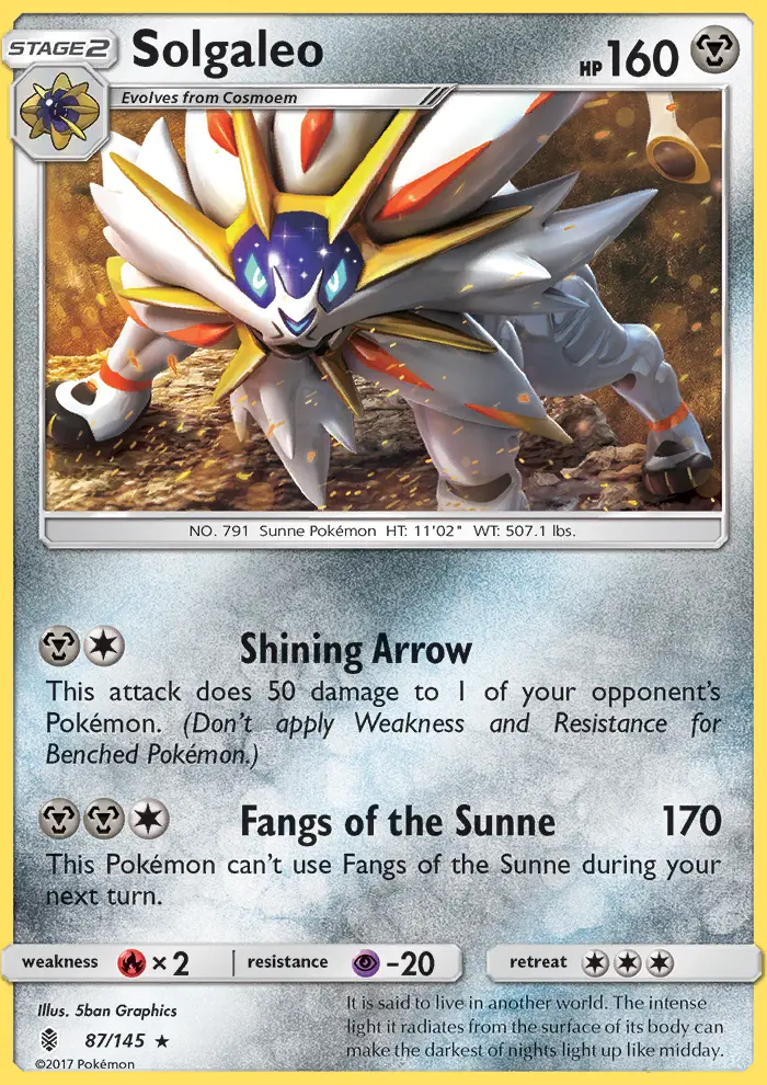 Solgaleo 87 card from Guardians Rising