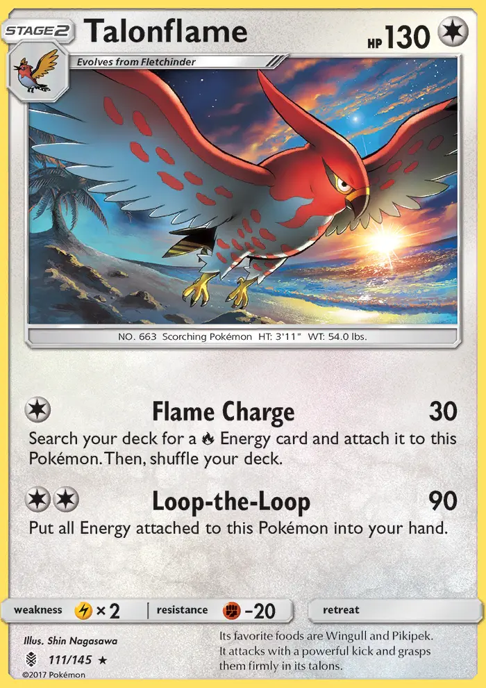 Talonflame 111 card from Guardians Rising