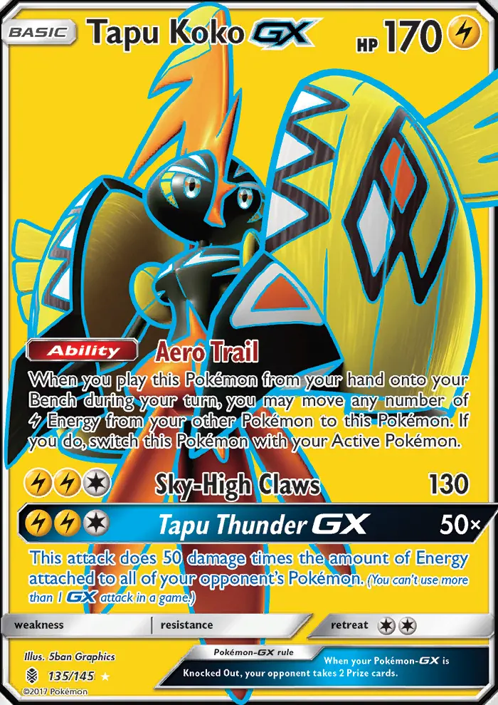 Tapu Koko-GX 135 — Guardians Rising 135, Holofoil finish