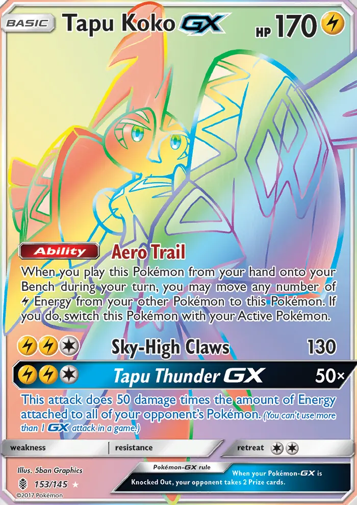 Tapu Koko-GX 153 — Guardians Rising 153, Holofoil finish