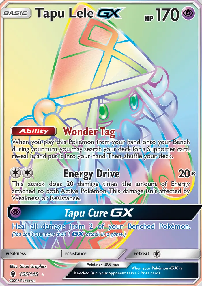 Tapu Lele-GX 155 card from Guardians Rising