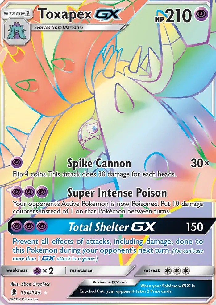 Toxapex-GX 154 card from Guardians Rising