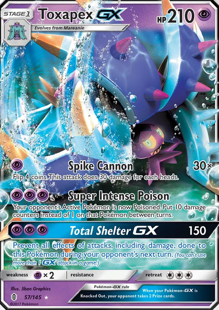 Toxapex-GX 57 — Guardians Rising 57, Holofoil finish