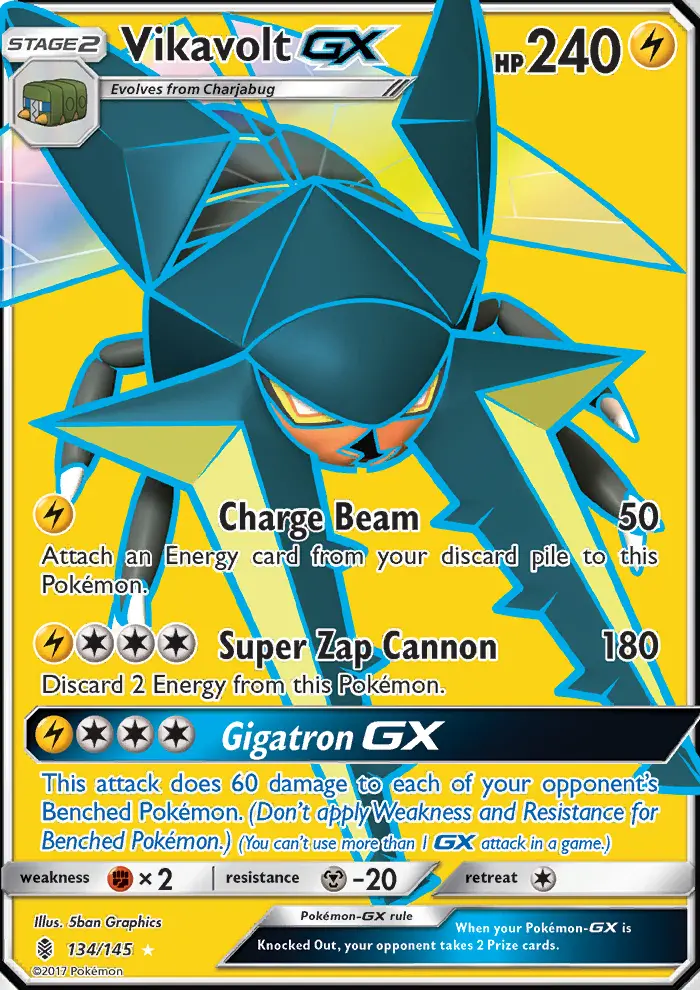 Vikavolt-GX 134 — Guardians Rising 134, Holofoil finish