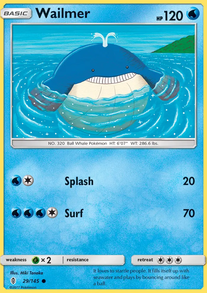 Wailmer 29 card from Guardians Rising