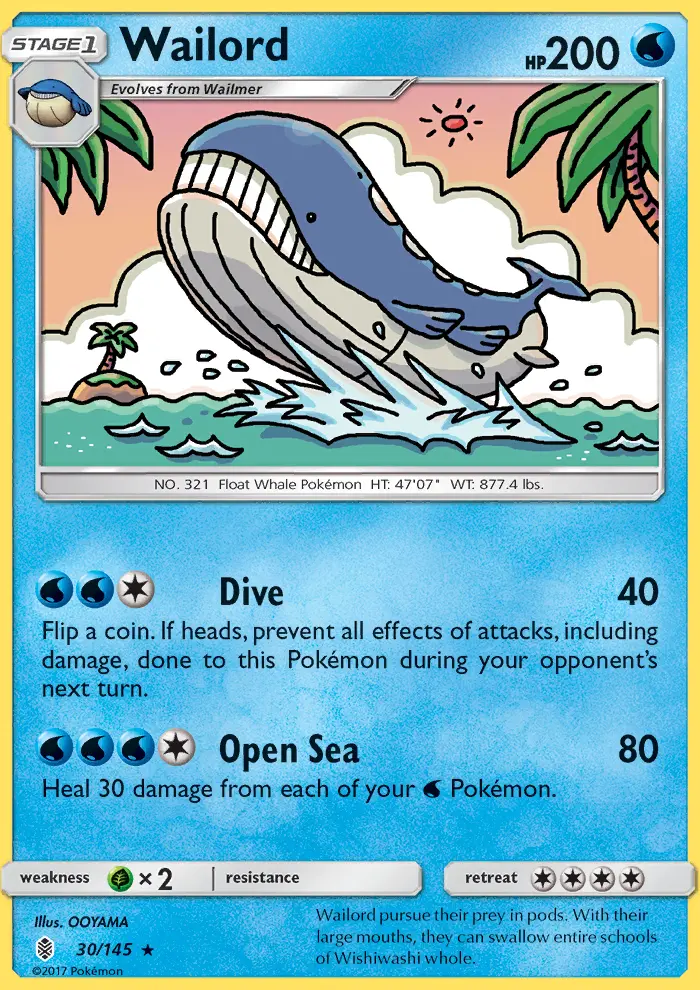 Wailord 30 card from Guardians Rising