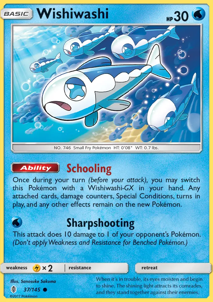 Wishiwashi 37 card from Guardians Rising