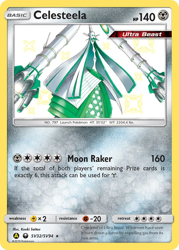 Celesteela SV32 — Hidden Fates Shiny Vault SV32, Holofoil finish