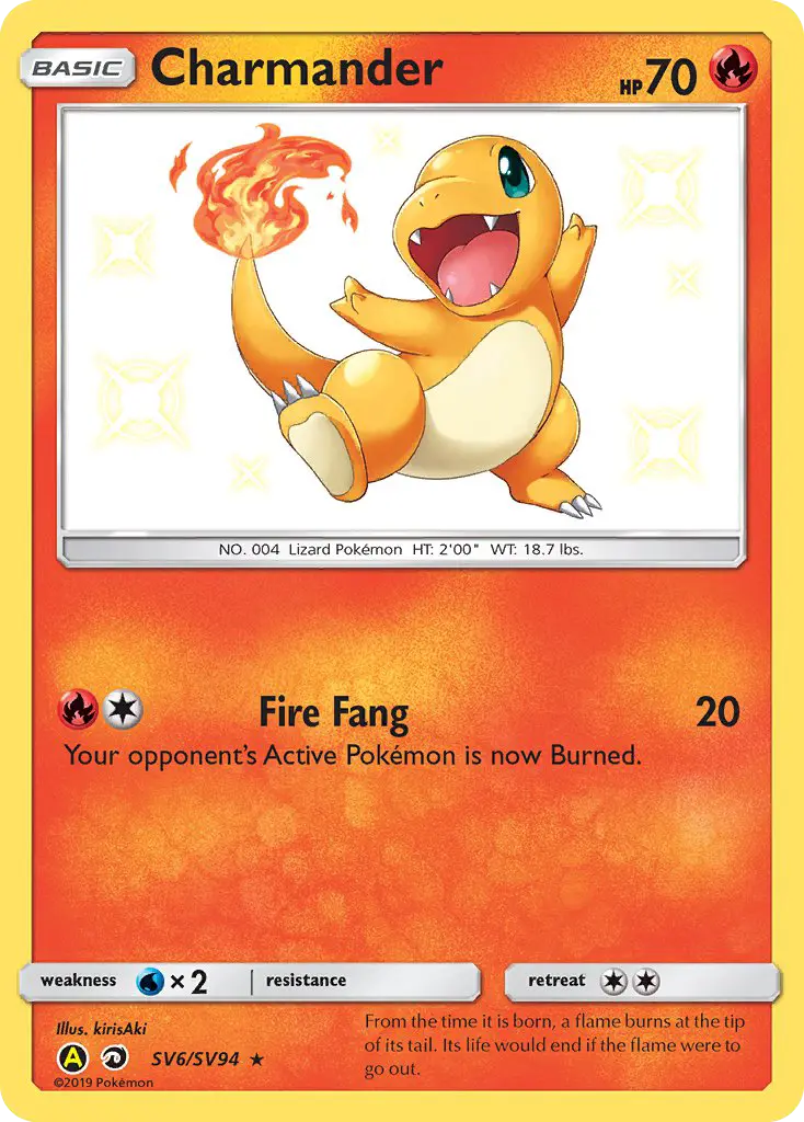 Charmander SV6 card from Hidden Fates Shiny Vault