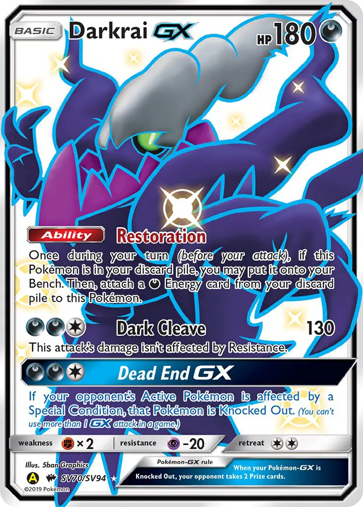 Darkrai-GX SV70 — Hidden Fates Shiny Vault SV70, Holofoil finish