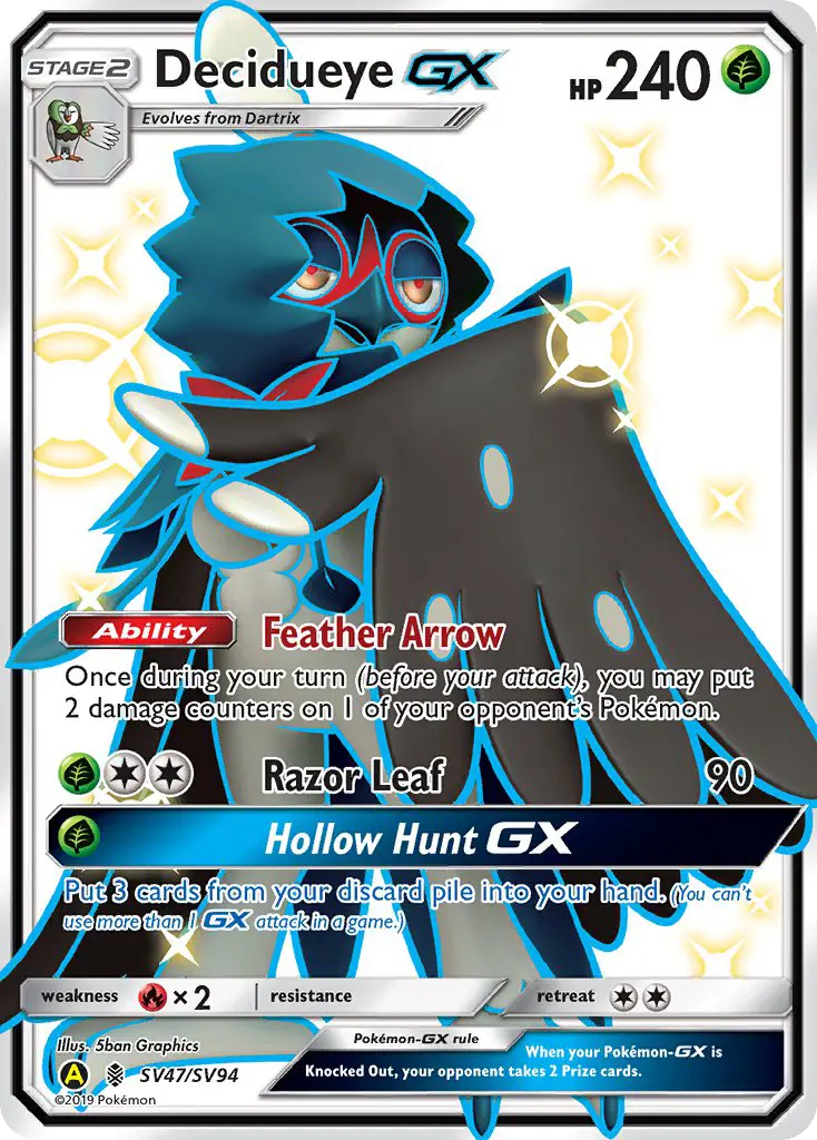 Decidueye-GX SV47 — Hidden Fates Shiny Vault SV47, Holofoil finish