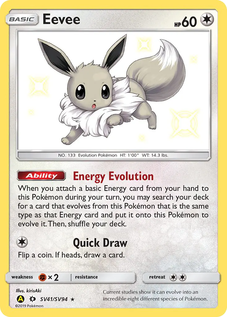 Eevee SV41 — the most expensive Rare Shiny card