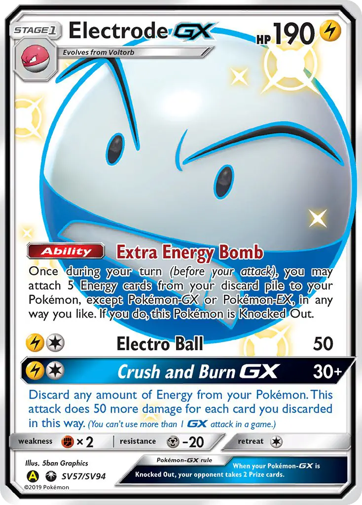 Electrode-GX SV57 — Hidden Fates Shiny Vault SV57, Holofoil finish