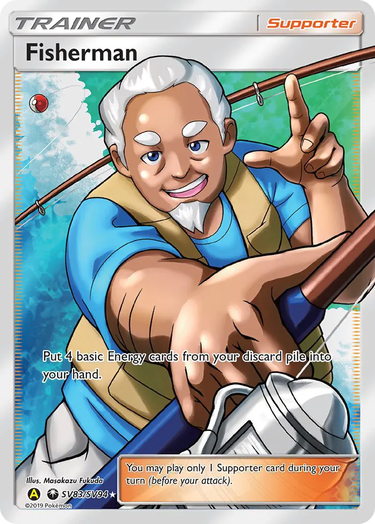 Fisherman SV83 card from Hidden Fates Shiny Vault