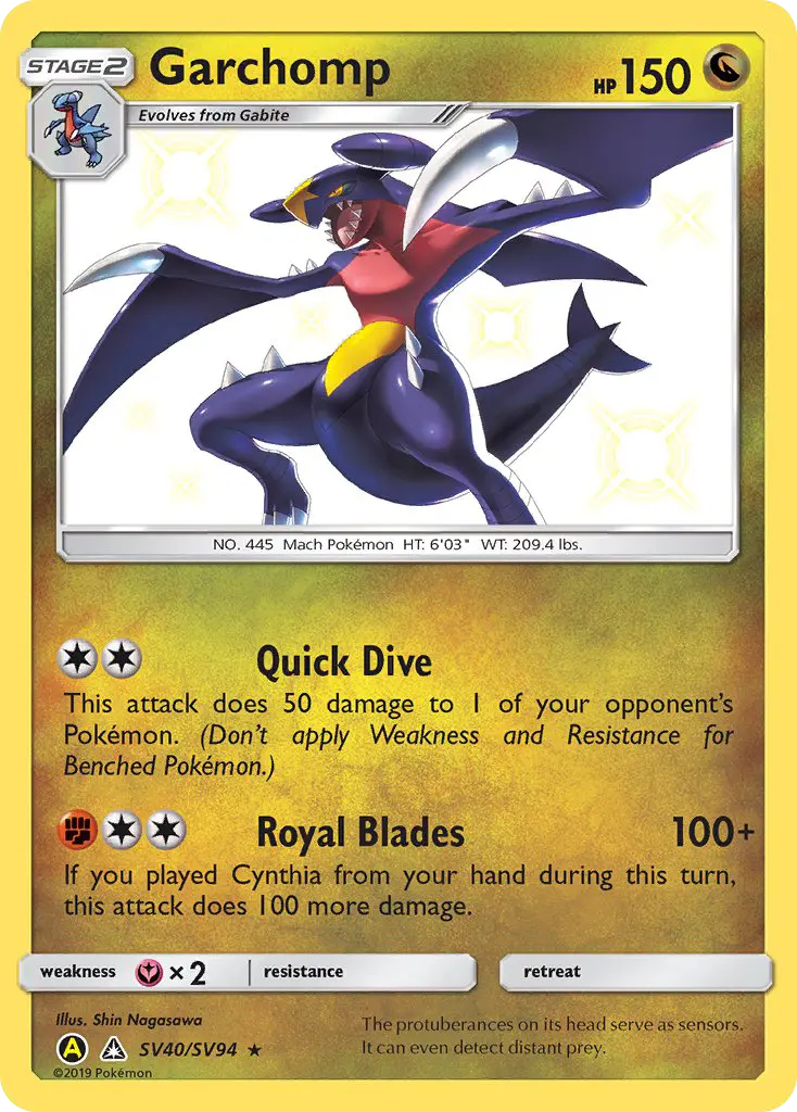 Garchomp SV40 — Hidden Fates Shiny Vault SV40, Holofoil finish