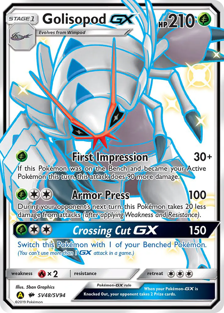 Golisopod-GX SV48 — Hidden Fates Shiny Vault SV48, Holofoil finish