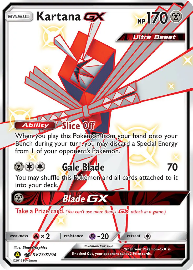 Kartana-GX SV73 — Hidden Fates Shiny Vault SV73, Holofoil finish
