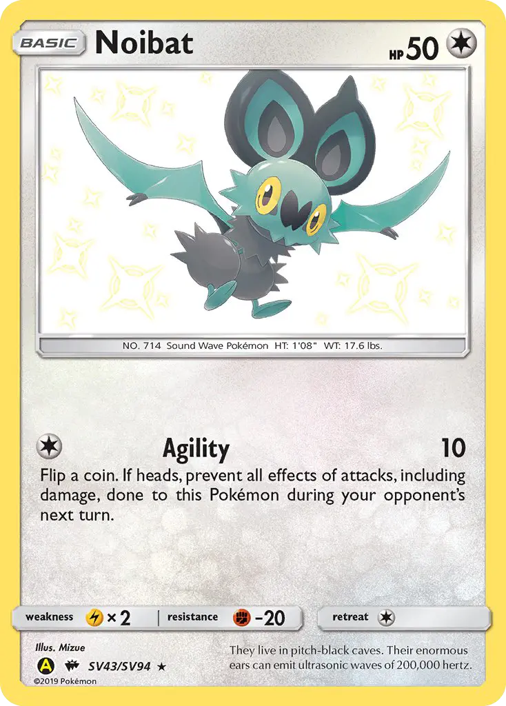 Noibat SV43 — Hidden Fates Shiny Vault SV43, Holofoil finish