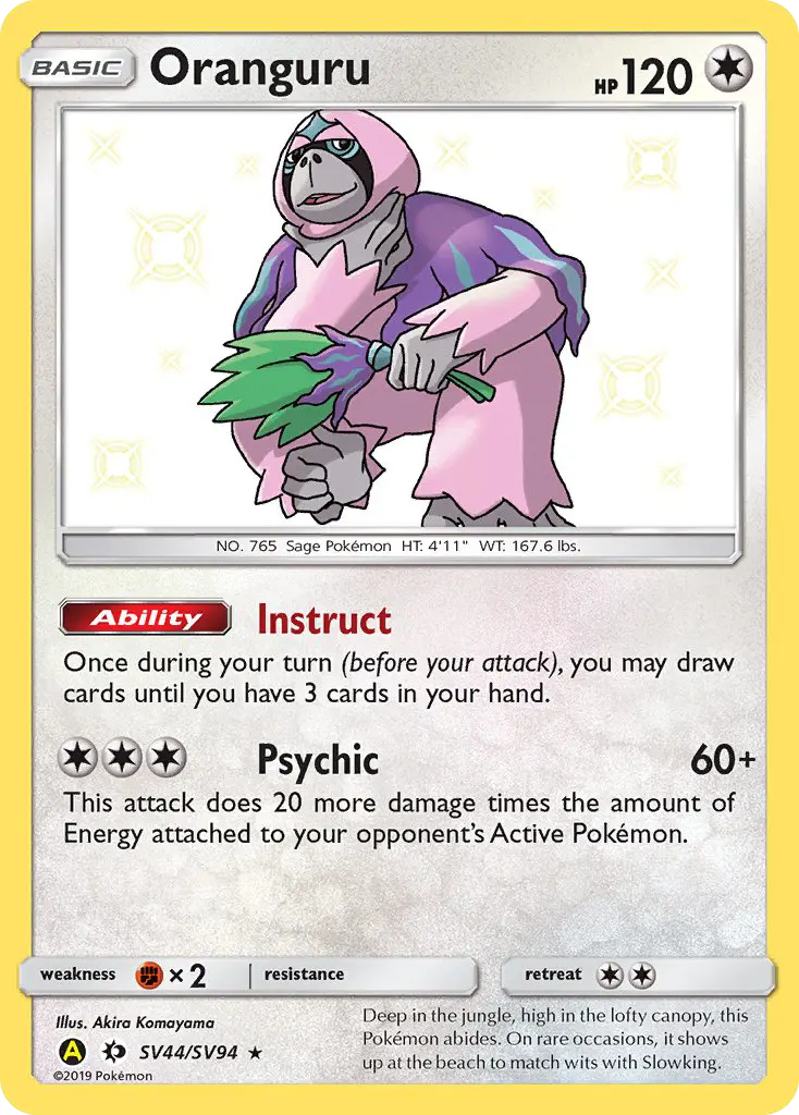 Oranguru SV44 — Hidden Fates Shiny Vault SV44, Holofoil finish